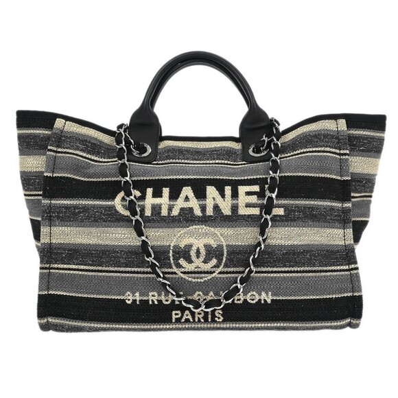 Chanel Gray Canvas Medium Deauville 2way Tote Bag - Picture 1 of 10